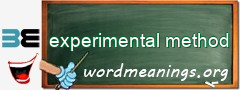 WordMeaning blackboard for experimental method